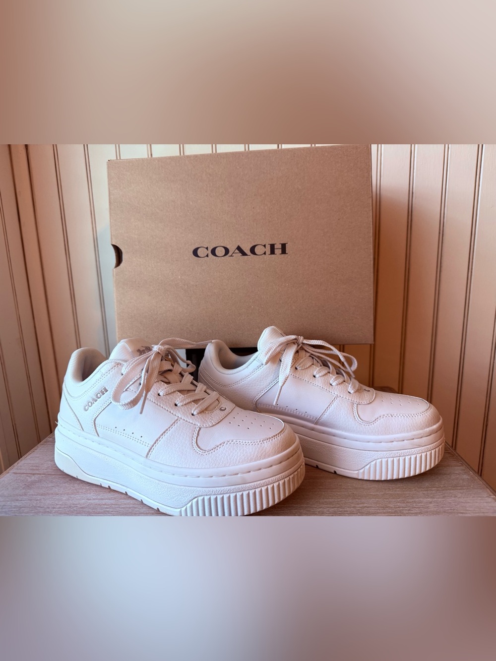 COACH Women’s White Platform Sneakers